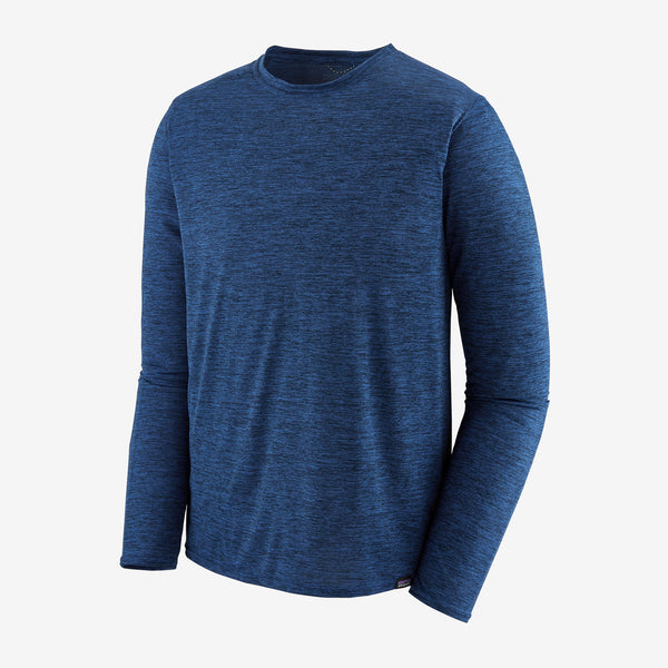 Patagonia Men's Cap Cool Daily Long-Sleeve Shirt - Viking Blue: Navy Blue X-Dye