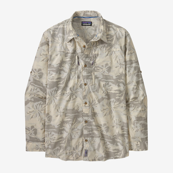Patagonia Men's Sun Stretch Shirt - Cliffs and Waves: Natural