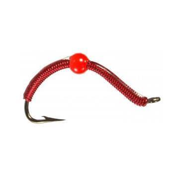 Red Firebead Steely Worm 6