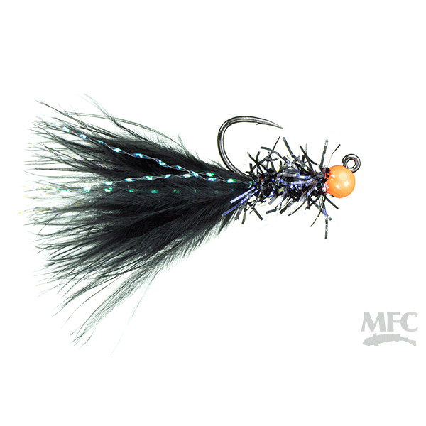 Chan's Straggle Leech - Black/Hot Orange Bead - Size 10