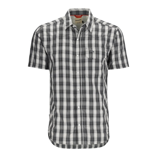 Simms Fishing Simms Men's Big Sky Short-Sleeve Shirt - Black Plaid.