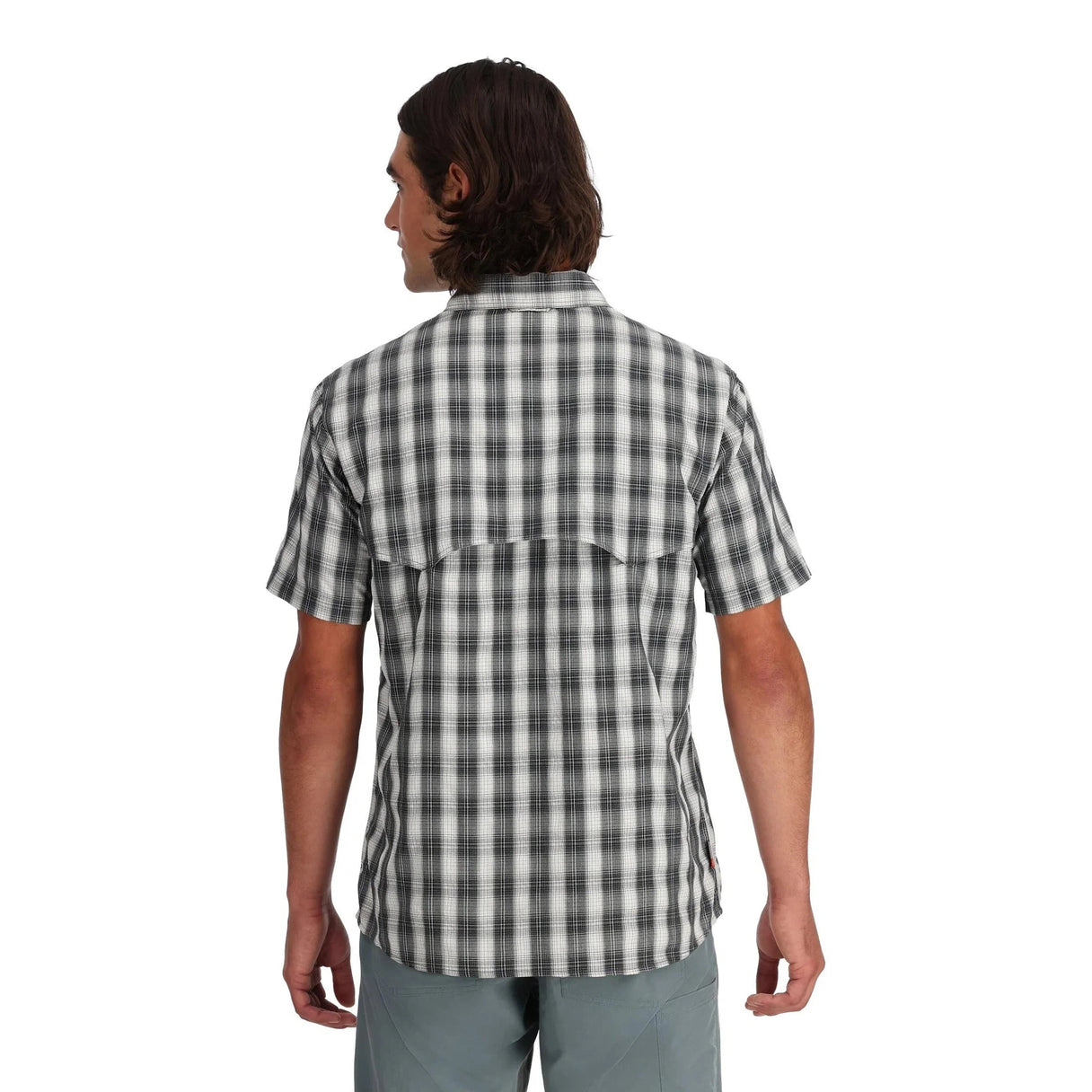 Simms Men's Big Sky Short-Sleeve Shirt - Black Plaid