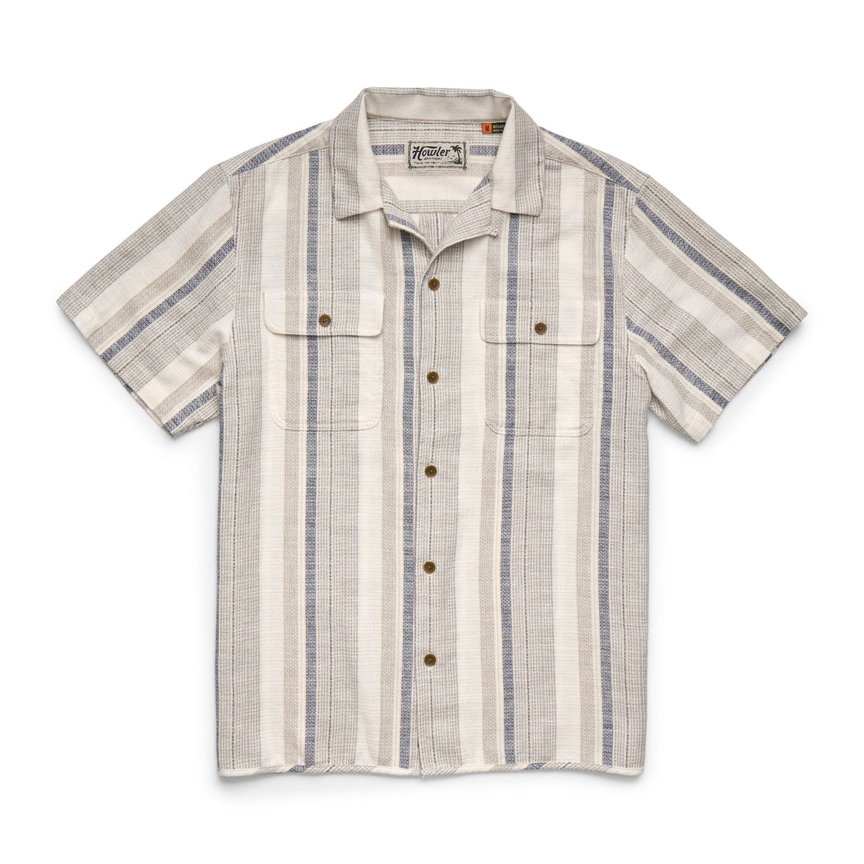 Howler Brothers Shores Club Shirt - Old Bill Stripe : Limestone