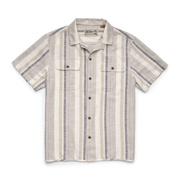 Howler Brothers Shores Club Shirt - Old Bill Stripe : Limestone