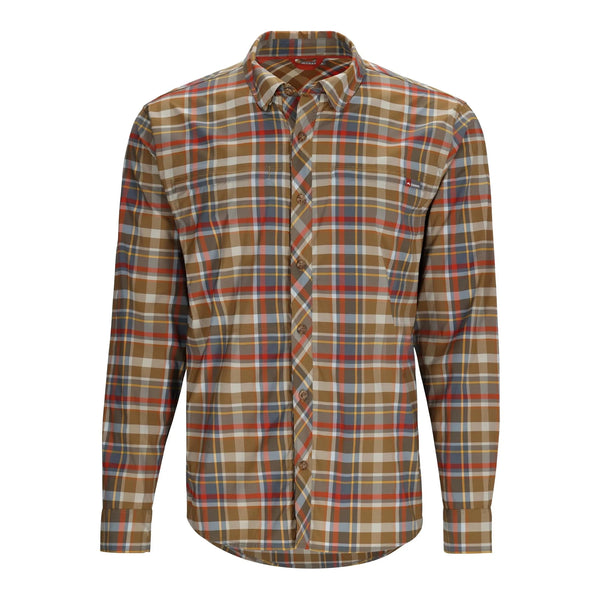 Simms Fishing Simms Men's Bugstopper Stone Cold Long-Sleeve Shirt - Simms Chestnut Multi Plaid.