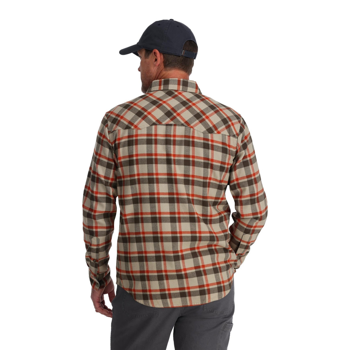 Simms Fishing Simms Men's Santee Flannel - Stone Shadow Box Plaid.