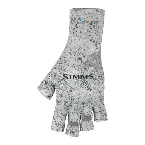 Simms Fishing Simms SolarFlex Half-Finger SunGlove - Back Eddy White.