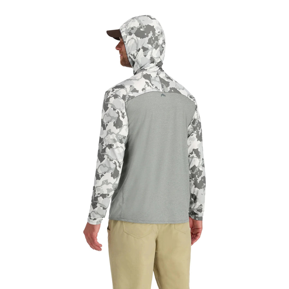 Simms Men's Bugstopper SolarFlex Hoody - Ghost Camo Stone/Stone