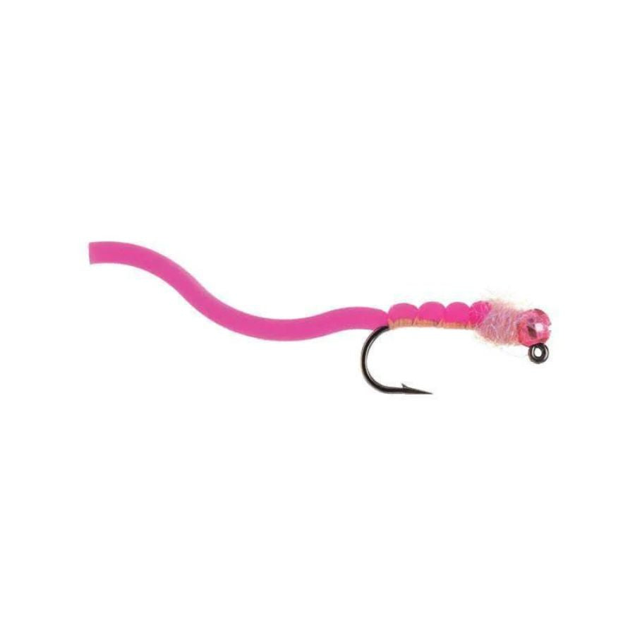 Squirmy Wormie Jig Fly - Hot Pink