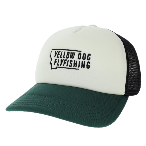 Yellow Dog Flyfishing Yellow Dog Trucker Hat - Cream/Black/Green.