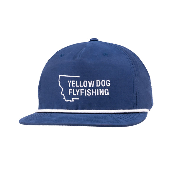Yellow Dog Flyfishing Yellow Dog Montana Crescent Hat - Navy/White Rope.