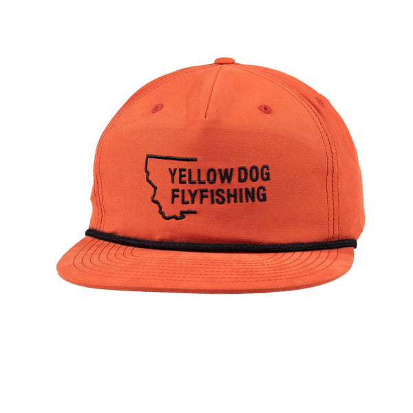 Yellow Dog Flyfishing Yellow Dog Montana Crescent Hat - Orange/Black Rope.