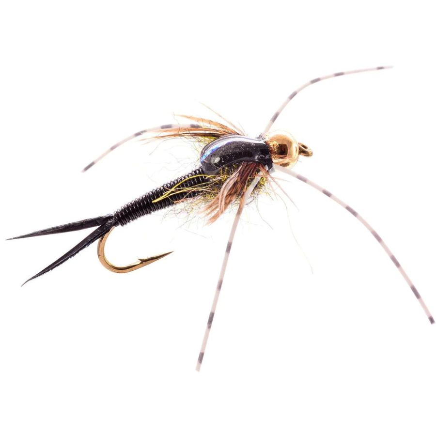 Rubberleg Steelhead Copper John - Black - Size 10