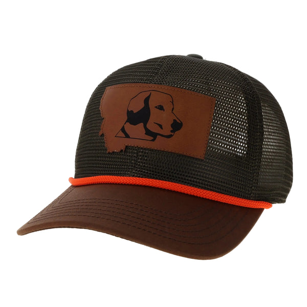 Yellow Dog Meshy Hat - Olive/Brown Wax