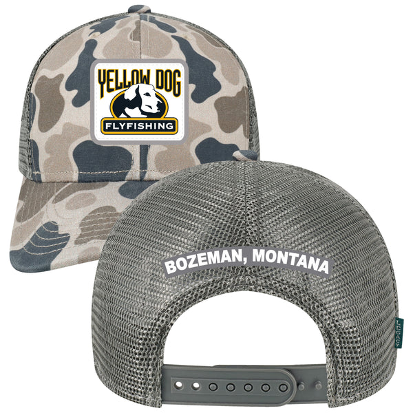 Yellow Dog Trucker Hat - Grey Duck Camo