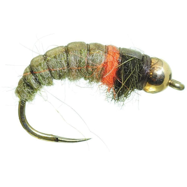 Tungsten Bead CZ Caddis - Olive - Size 10