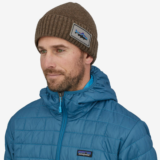 Patagonia Brodeo Beanie - Fitz Roy Trout Patch - Ash Tan