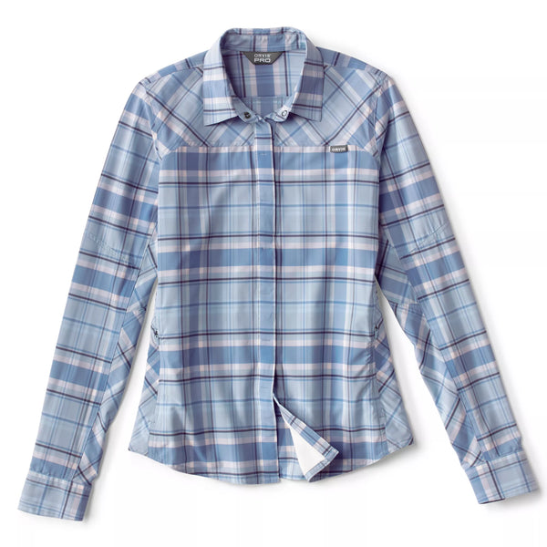 Orvis Women's PRO Stretch Long-Sleeve Shirt - Blue Fog Plaid