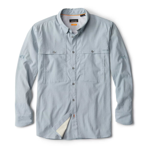 Orvis Orvis Men's Open Air Caster Long-Sleeve Plaid Shirt - Mineral Blue/White.