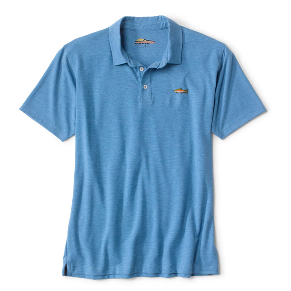 Orvis Angler's Performance Polo - Lake Blue (Rainbow Trout)