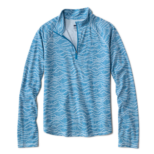 Orvis Orvis Women's DriCast Printed 1/4 Zip Pullover - Pacific Blue Waves.