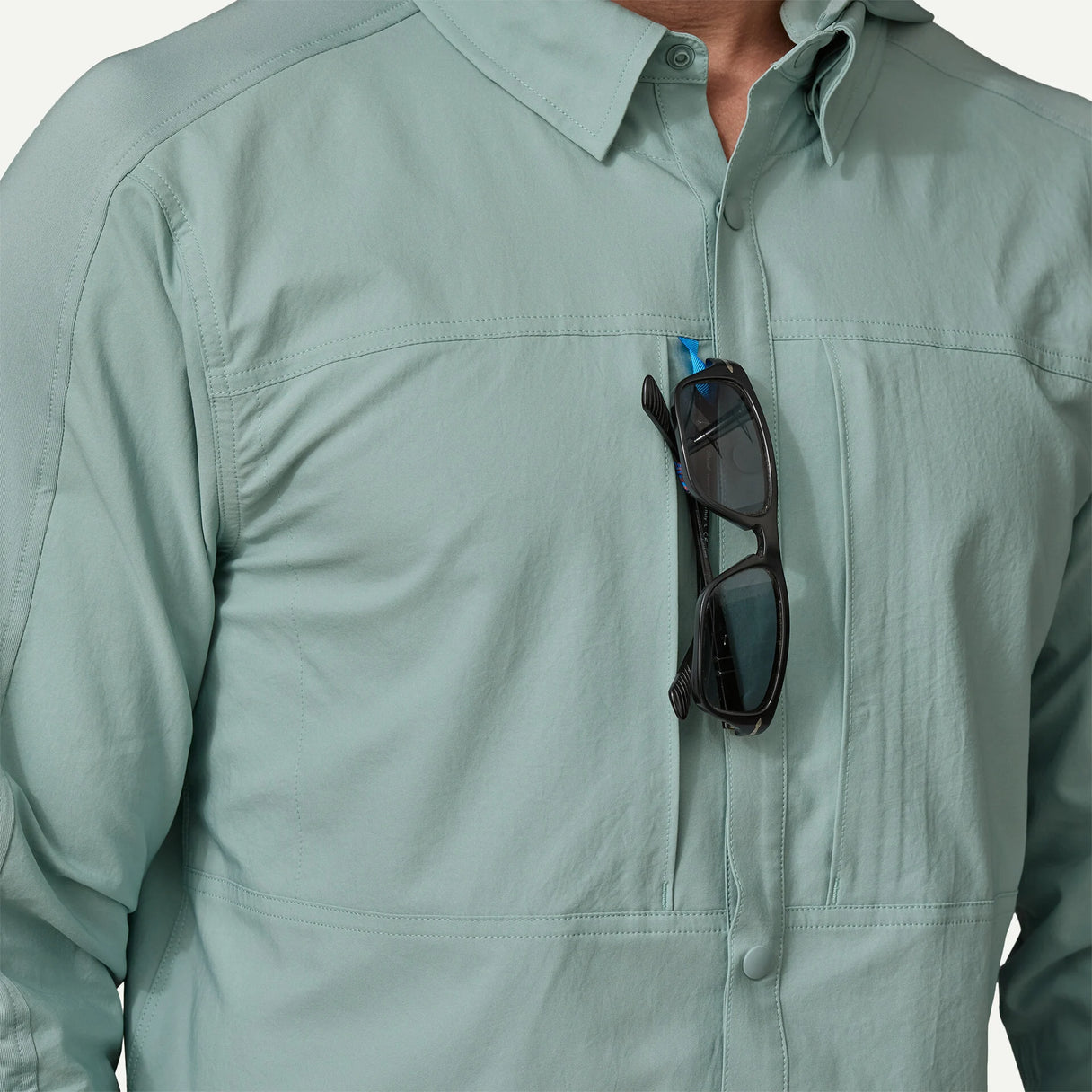 Patagonia Patagonia Men's River Rambler Hybrid Sun Hoody - Thermal Blue.