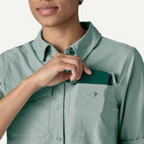Patagonia Women's Long-Sleeve Self Guided Sun Shirt - North Fork: Crisp Grey