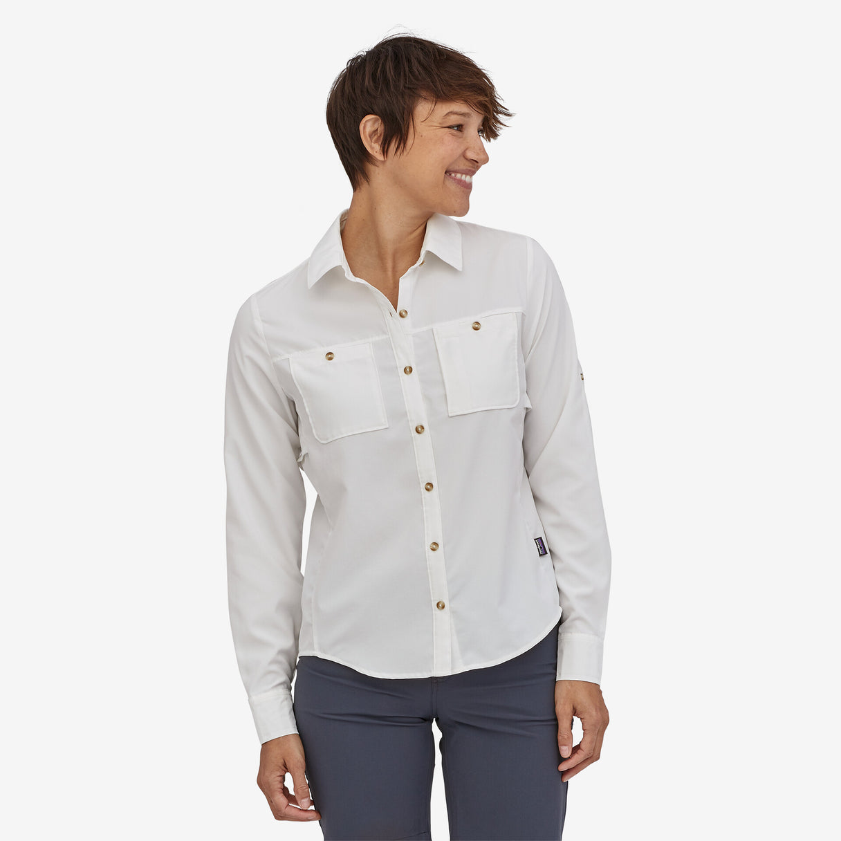 Patagonia Women's Self Guided Hike Long-Sleeve Shirt - White