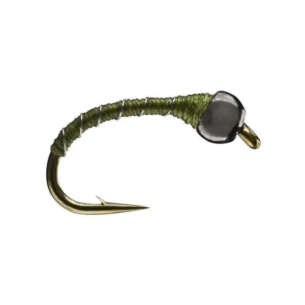 Tungsten Bead Zebra Midge - Olive - Size 18
