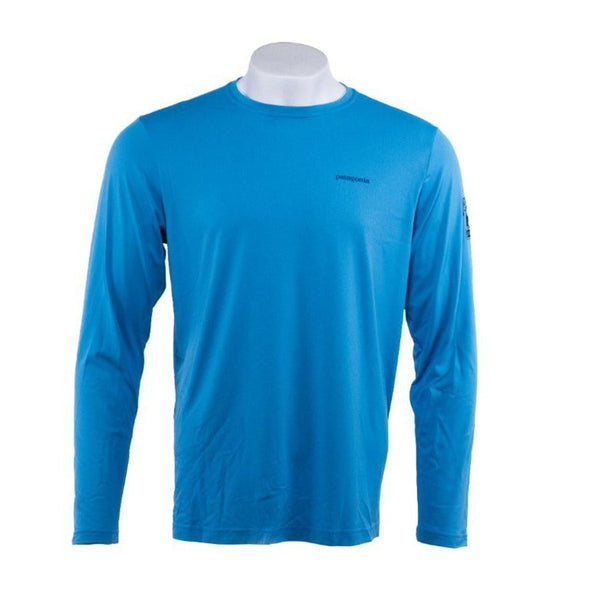 Patagonia Men's Cap Cool Daily  Shirt - YD Logo - Fitz Roy Tarpon: Lago Blue