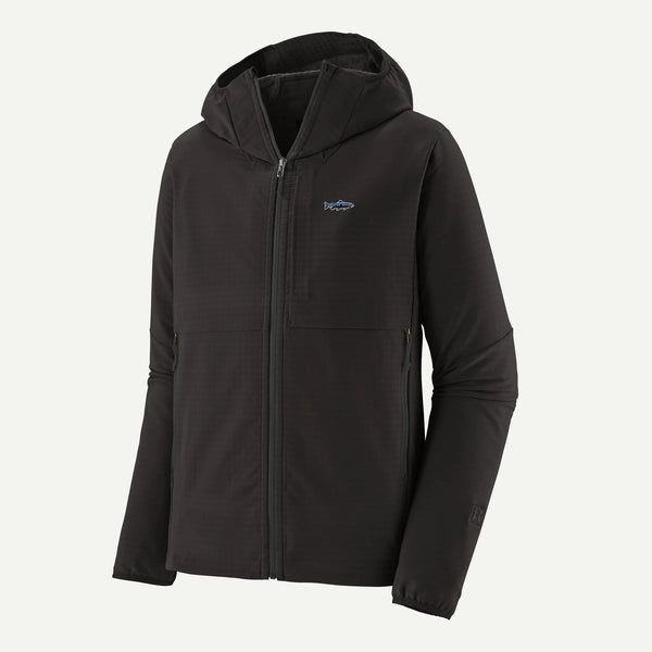 Patagonia Patagonia Men's R1 TechFace Fitz Roy Trout Hoody - Black.
