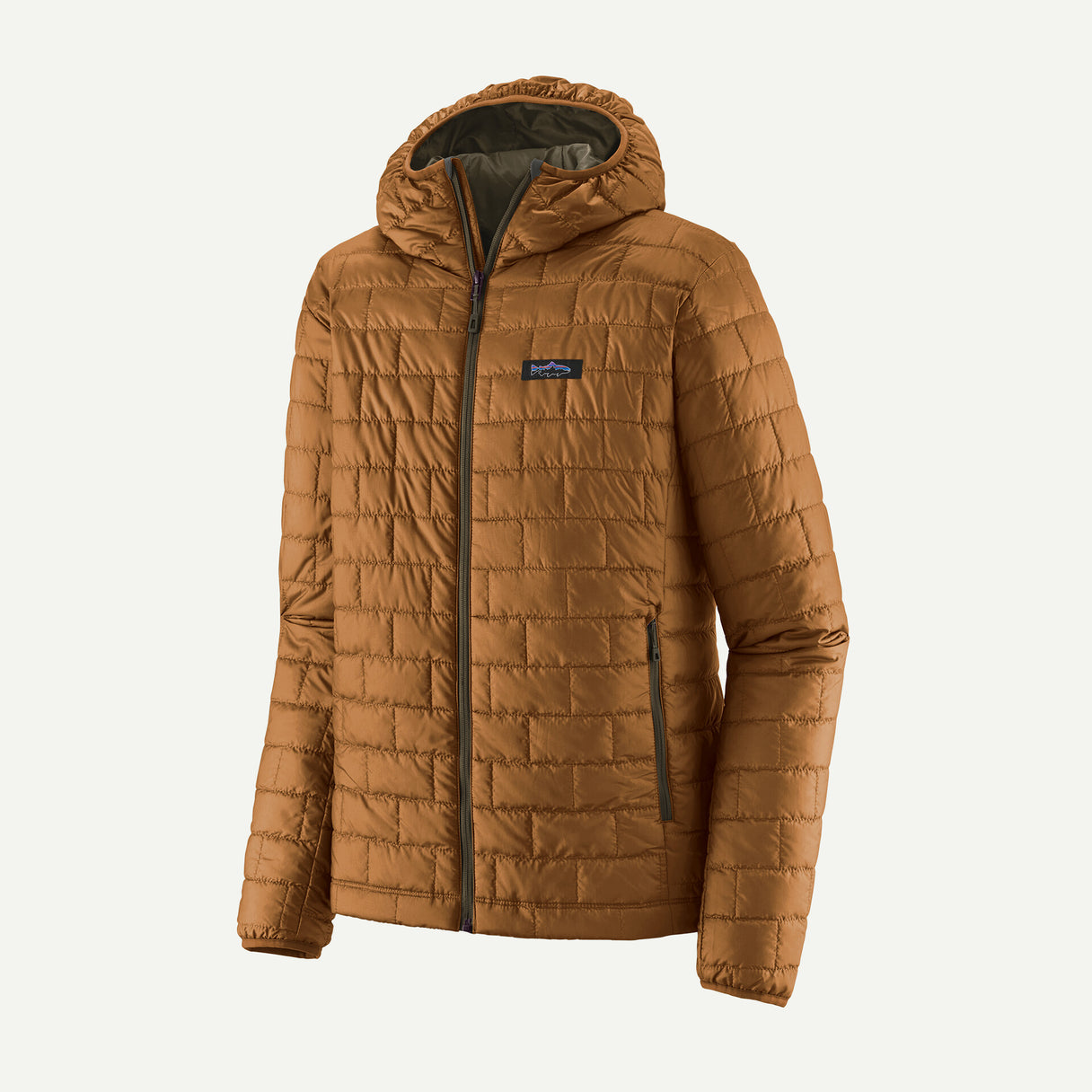 Patagonia Men's Nano Puff Fitz Roy Trout Hoody - Shelter Brown