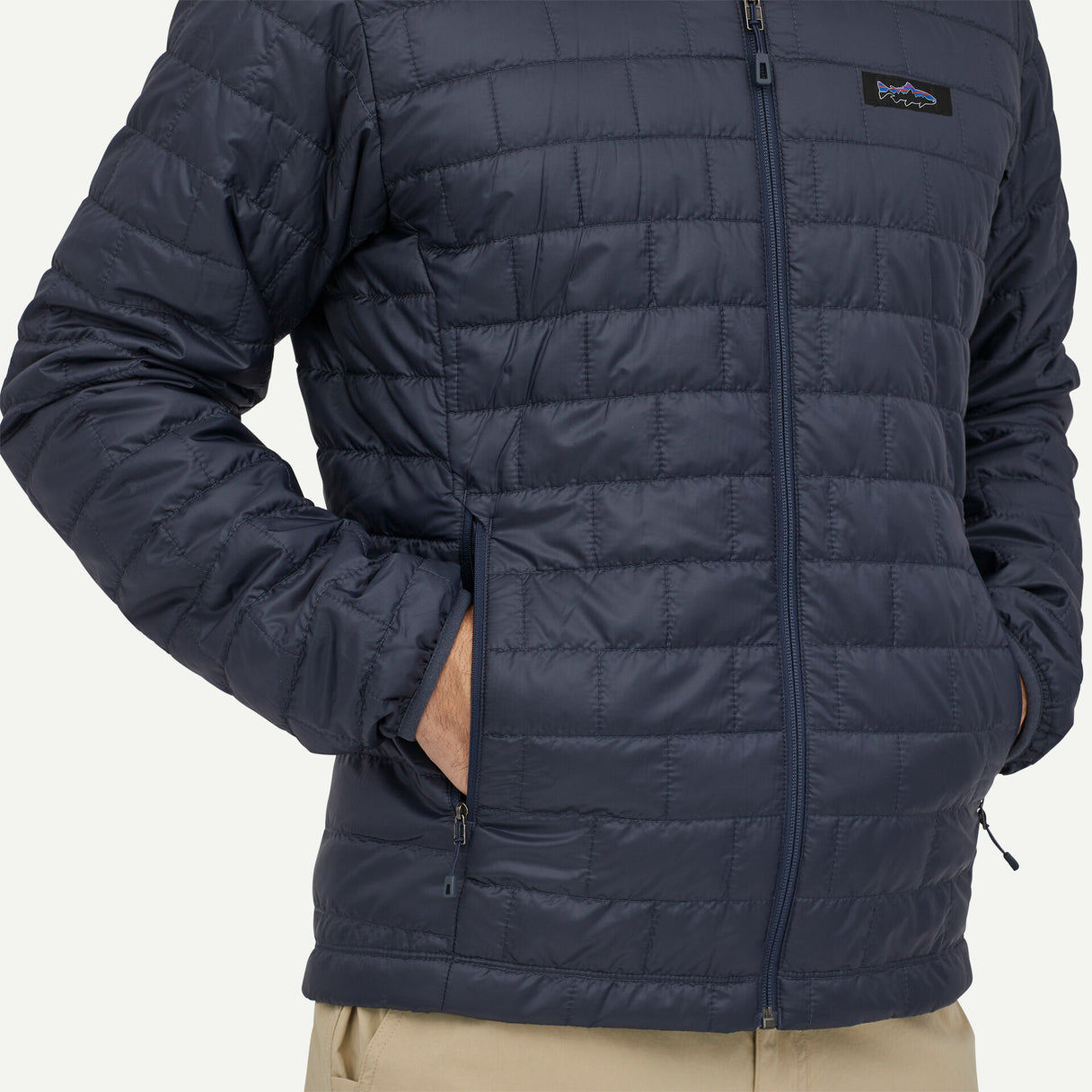 Patagonia Men's Nano Puff Fitz Roy Trout Hoody - Pine Needle Green