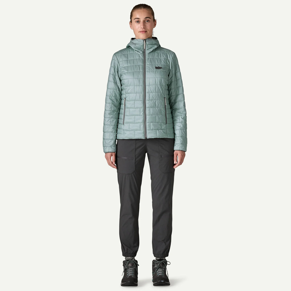 Patagonia Patagonia Women's Nano Puff Fitz Roy Trout Hoody - Thermal Blue.