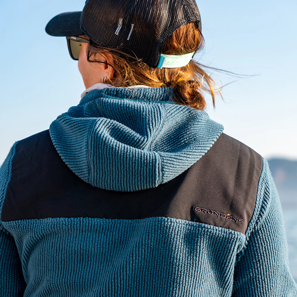 Grundens Women's Bering Fleece Hoodie - Maritime Blue