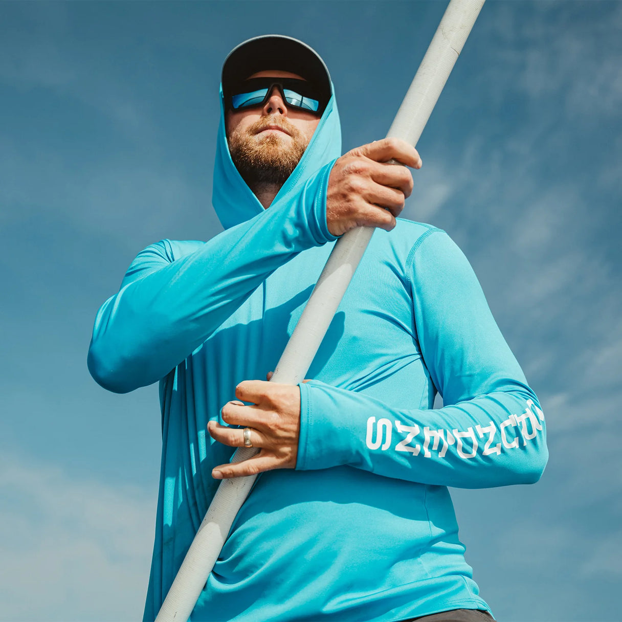 Grundens Men's Tough Sun Hoodie - Aquamarine