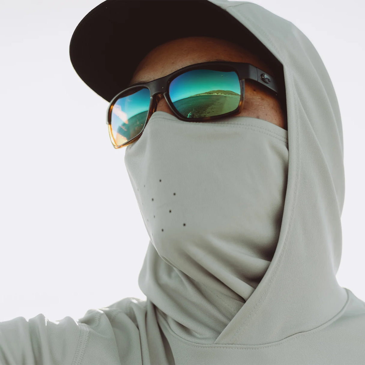 Grundens Tough Sun Masked Hoodie - Squall Camo