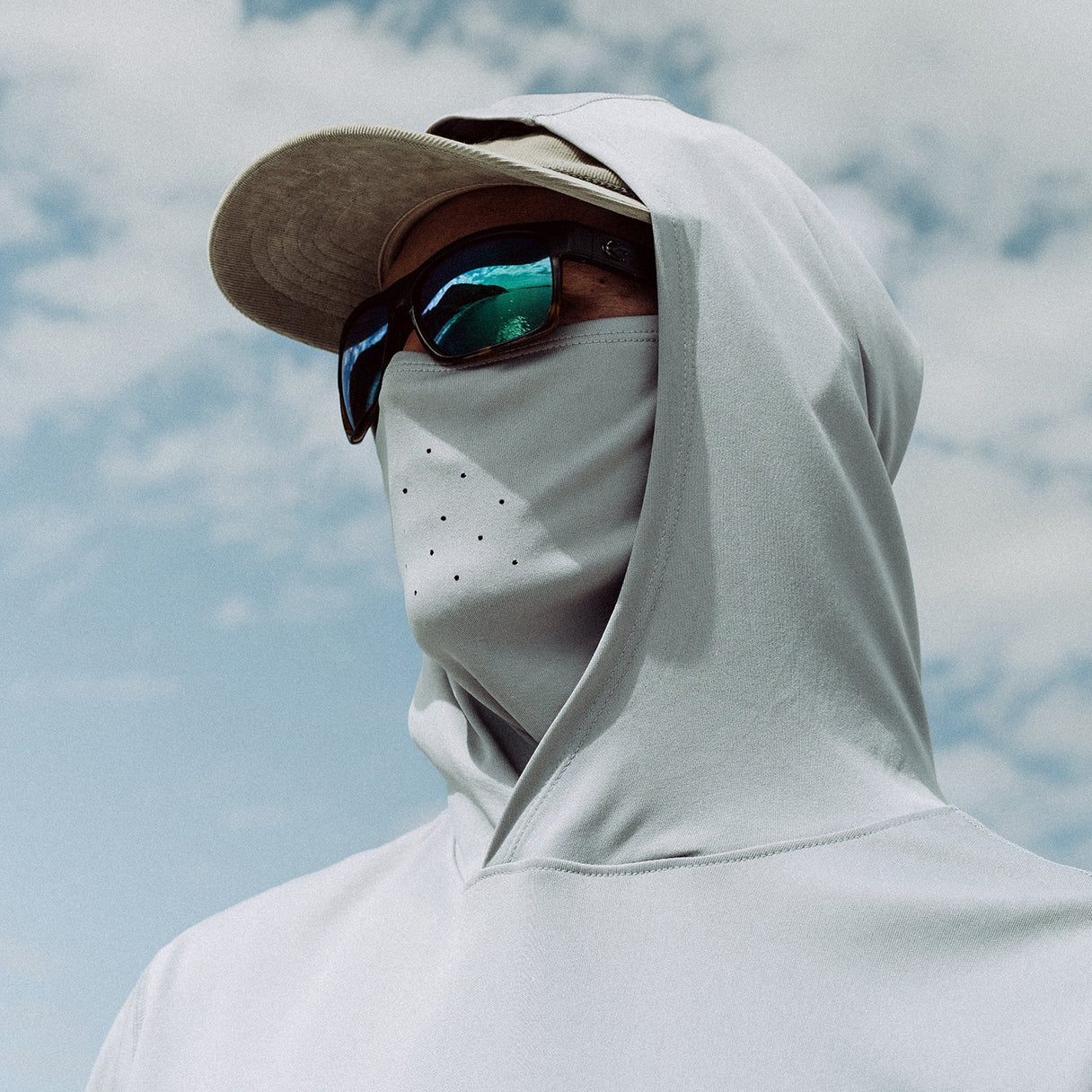 Grundens Tough Sun Masked Hoodie - Squall Camo