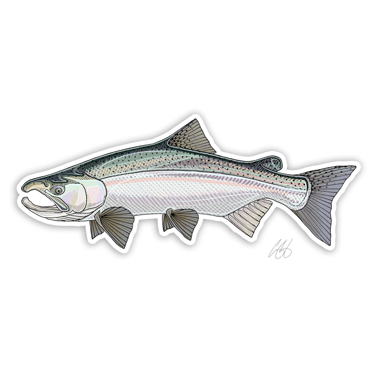 Casey Underwood Underwood Coho Salmon Sticker.