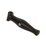 Angled view of Loon Outdoors Ergo Hair Packer showing ergonomic tapered black handle with small Loon logo on white background