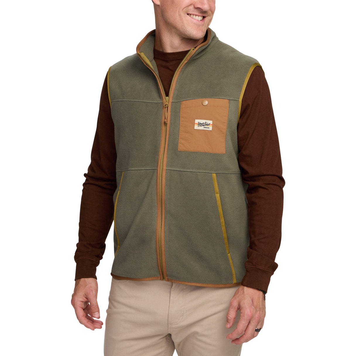 Howler Brothers Howler Brothers Free Range Fleece Vest - Oregano.