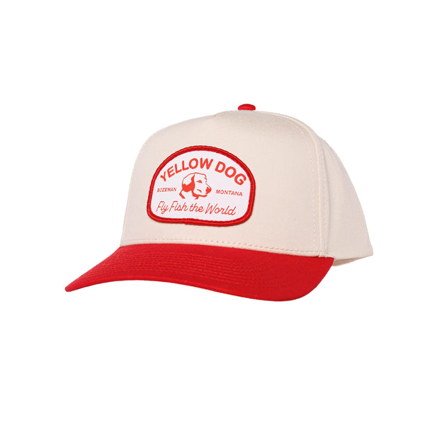 Yellow Dog Logo Hat - Cream/Red
