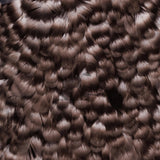 Close-up of Whiting Coq de Leon hen saddle showcasing dark brown mottled feathers with layered texture