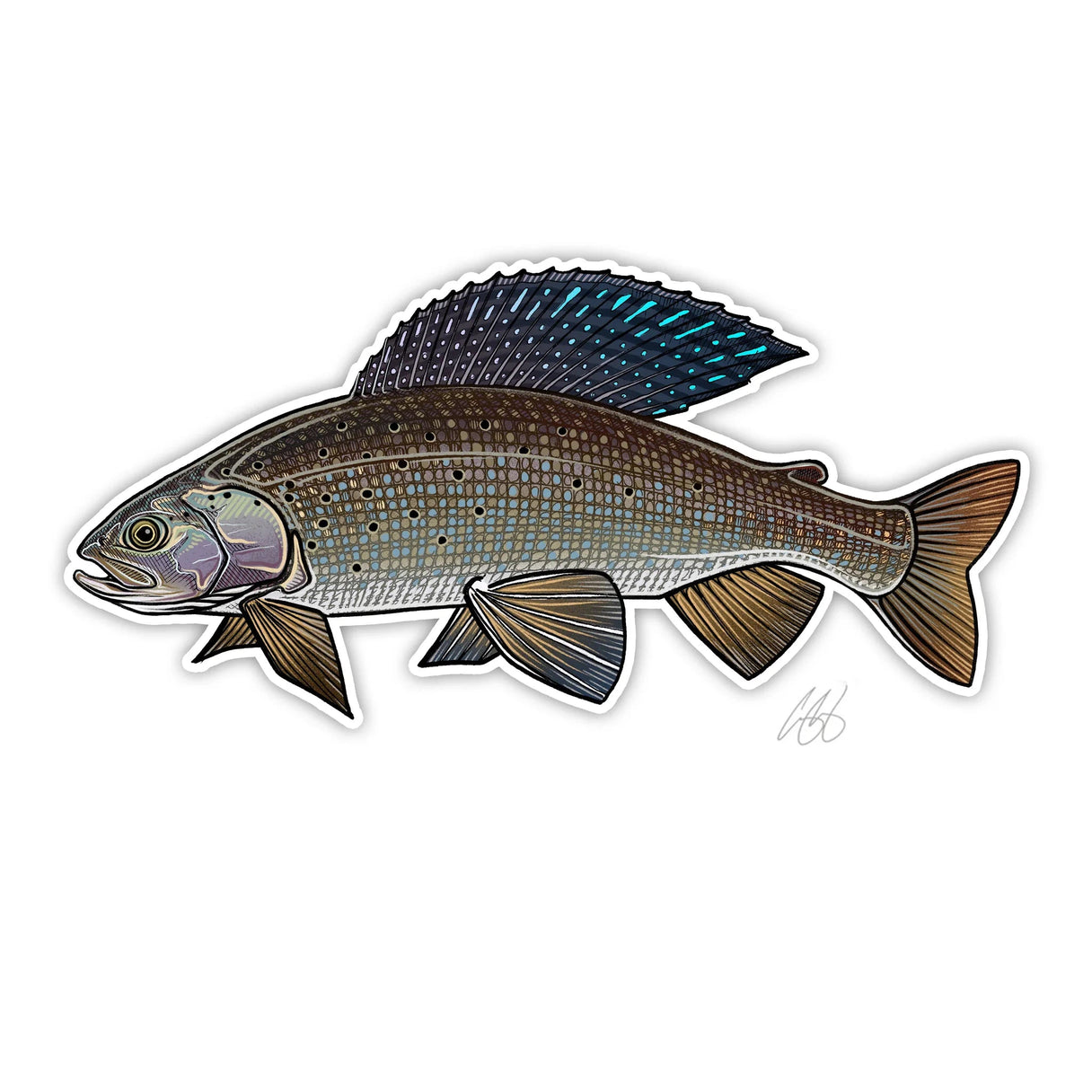 Underwood Grayling Sticker