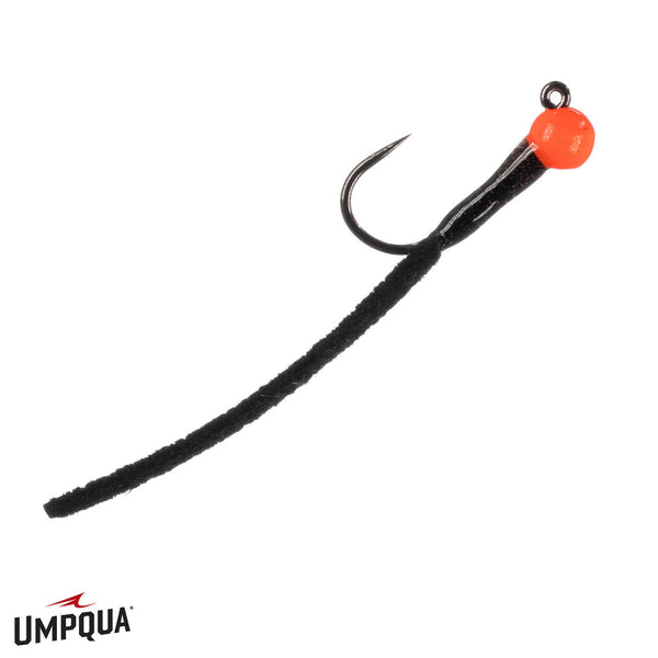 Umpqua Jigged Leather Leech - Black/Orange - Size 10.