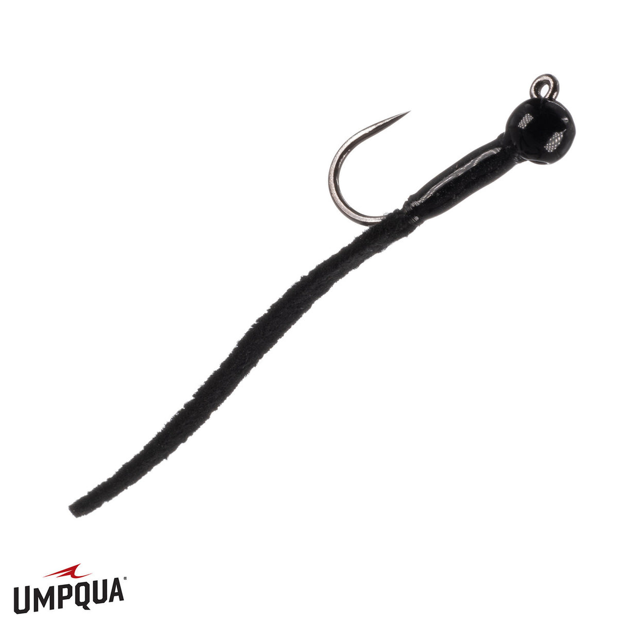 Umpqua Jigged Leather Leech - Black - Size 10.