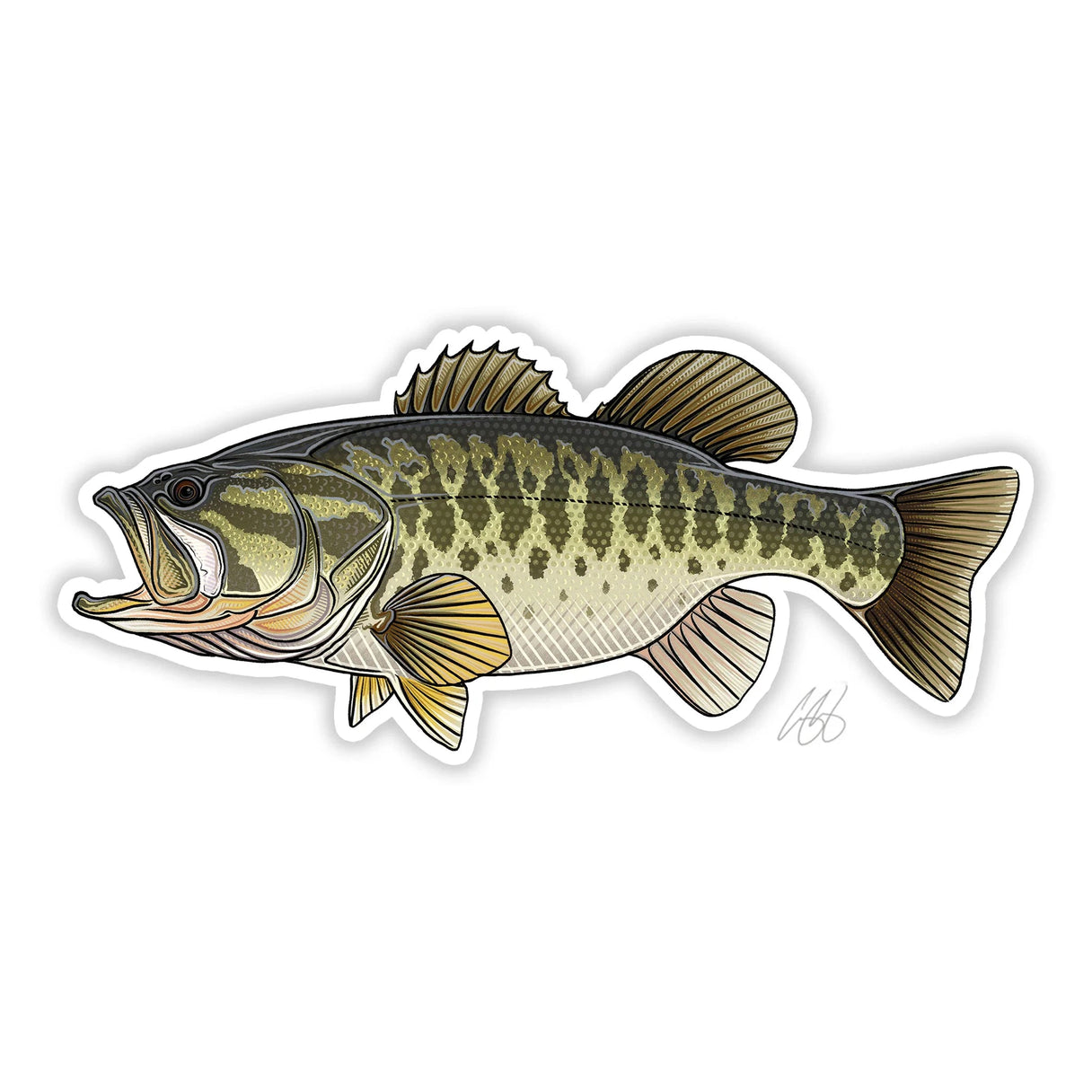 Open Mouth Bass Fish, High Quality Vinyl Stickers