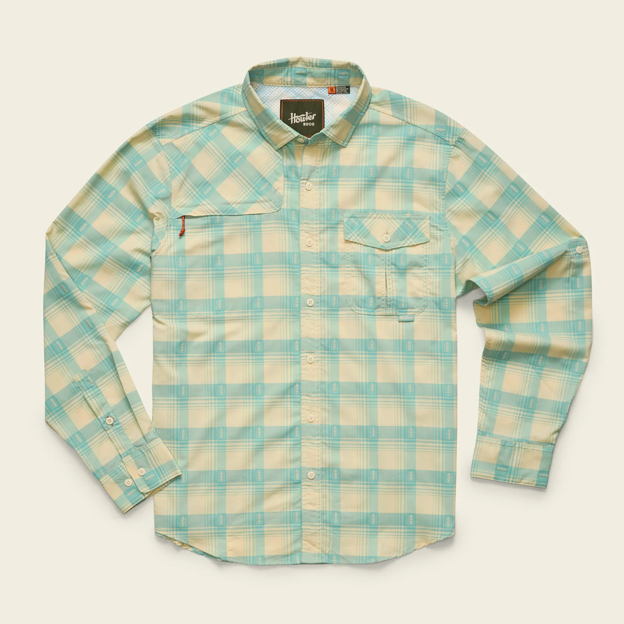 Howler Brothers Matagorda Longsleeve Shirt - Sheldon Dobby Plaid : Parchment