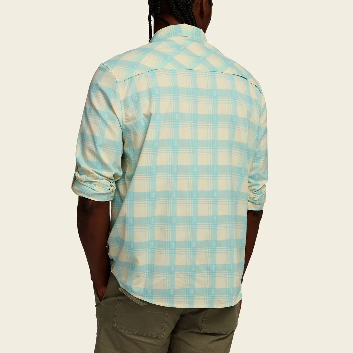 Howler Brothers Matagorda Longsleeve Shirt - Sheldon Dobby Plaid : Parchment