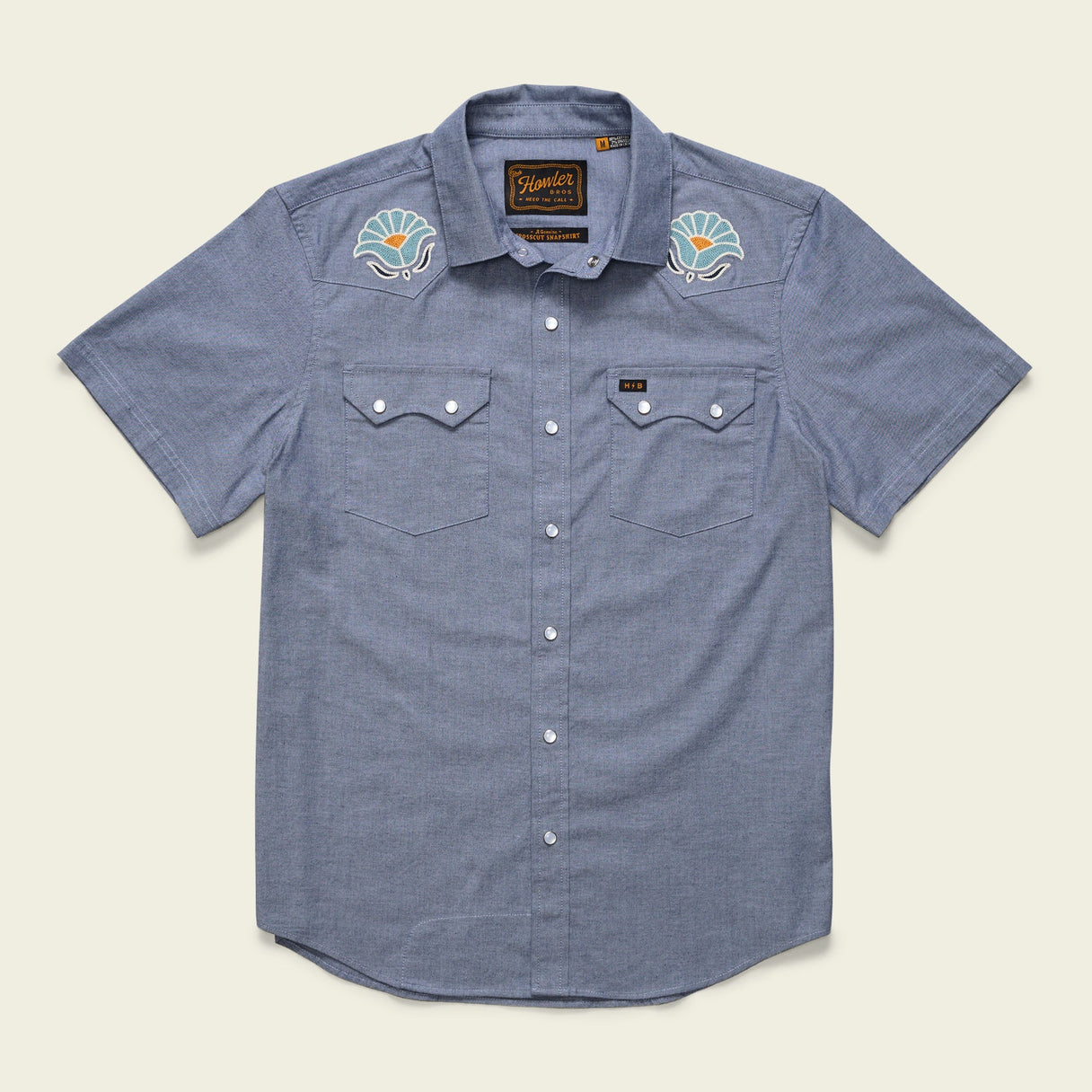 Howler Brothers Crosscut Deluxe Snapshirt - Fresh Blooms : Indigo